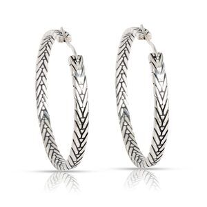 John Hardy Chain Hoop Earring in Sterling Silver